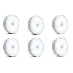 Kit 6 Luminárias Lâmpada Led Recarregável Sensor de Presença:110v 220v/branco - 1