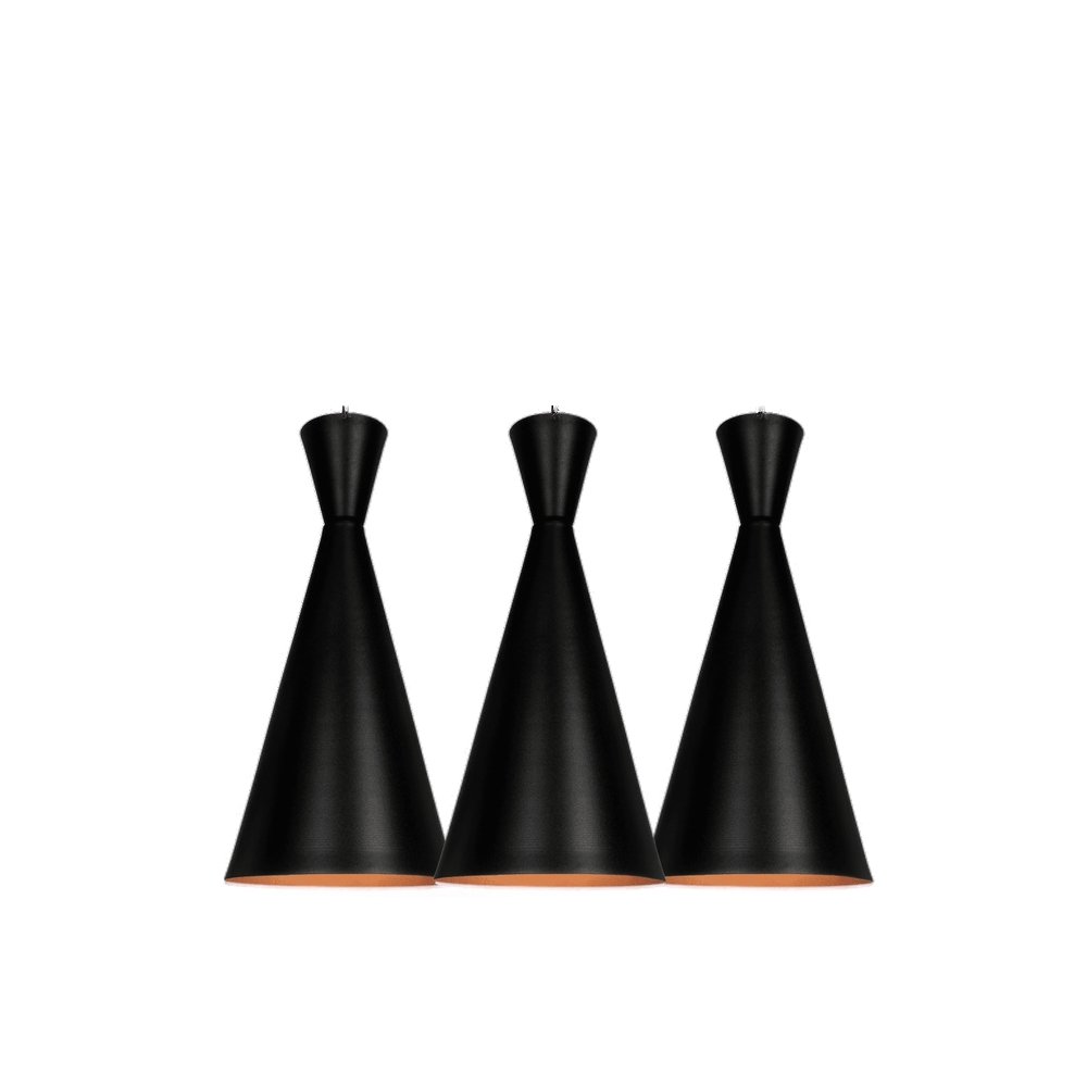 Kit 3 Luminária Pendente Cone Venturi Preto Fosco / Cobre MadeiraMadeira — free download