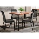 Ver imagem 1 de Conjunto: Mesa Sala Jantar Stellar 1598 Aço C/ Tampo Madeirado 120x80cm e 4 Cadeiras Duo Preto/