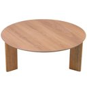 Ver imagem 3 de Mesa de Centro Redonda Orgânica Chanfrada Artesano 80 Cm (larg) Mdp Hanover (mel) Pés Madeira Maci