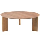 Ver imagem 2 de Mesa de Centro Redonda Orgânica Chanfrada Artesano 80 Cm (larg) Mdp Hanover (mel) Pés Madeira Maci