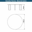 Ver imagem 4 de Mesa de Centro Redonda Orgânica Chanfrada Artesano 80 Cm (larg) Mdp Hanover (mel) Pés Madeira Maci