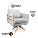 Ver imagem 5 de Kit 02 Poltronas Giratória Mari Suede Cinza Base de Madeira MA30 - D’Rossi