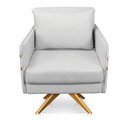 Ver imagem 3 de Kit 02 Poltronas Giratória Mari Suede Cinza Base de Madeira MA30 - D’Rossi