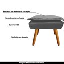 Ver imagem 5 de Puff Decorativo Pés Palito Charger Suede Grafite G19 - Gran Belo