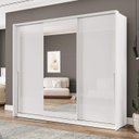 Ver imagem 1 de Guarda Roupa Casal 3 Portas de Correr e 4 Gavetas com Espelho 240850 Linha Porto Politorno Móveis