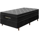 Ver imagem 1 de Cama Box Preta + Colchão Solteiro King Santa Cruz Preto Molas Ensacadas Euro Pillow 96x203x72cm