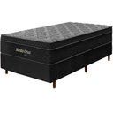 Ver imagem 1 de Cama Box Preta + Colchão Solteiro King Santa Cruz Preto Molas Ensacadas Euro Pillow 96x203x72cm