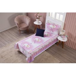 Colcha Cobre Leito Solteiro Infantil Menina Desenho Animado Bailarina + Capa de Almofada - 3