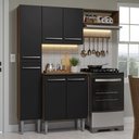 Ver imagem 1 de Armário de Cozinha Compacta 156 Cm Rustic-preto Emilly Madesa 01