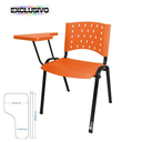 Ver imagem 3 de Cadeira Universitária Plástica Laranja 10 Unidades Prancheta Plástica - Ultra Móveis