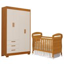 Ver imagem 1 de Jogo de Quarto Infantil Guarda Roupa Zaki e Berço Mini Cama Danny Areia Fosco/savana - Reller Mó
