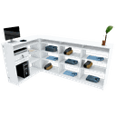 Ver imagem 1 de BALCÃO CAIXA VITRINE TAMPO DE MDF M347.B (CAIXA, LOJA) MUNDI MOVEIS