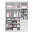 Ver imagem 3 de Guarda Roupa Infantil 3 Portas e 4 Gavetas Pérola Branco - Phoenix Baby