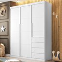 Ver imagem 1 de Guarda Roupa Infantil 3 Portas e 4 Gavetas Pérola Branco - Phoenix Baby