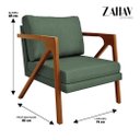 Ver imagem 3 de Poltrona Decorativa Madeira Maciça Luxo Mona Linho Verde - Zahav Estofados