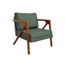 Ver imagem 1 de Poltrona Decorativa Madeira Maciça Luxo Mona Linho Verde - Zahav Estofados