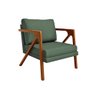 Poltrona Decorativa Madeira Maciça Luxo Mona Linho Verde - Zahav Estofados - 1