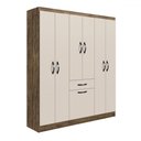 Ver imagem 2 de Guarda-roupa Solteiro Laguna 7 Portas 1 Gaveta Itauba/off White - Irm Móveis