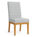 Ver imagem 2 de Kit 6 Cadeiras de Jantar Solana Suede Base de Madeira - Pallazio Cor Cinza
