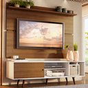 Ver imagem 1 de Rack Madesa Dubai e Painel para TV até 65 Polegadas com Pés Branco/Rustic 9B5Z Cor:Branco/Rustic