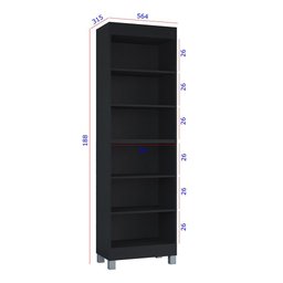 Multiuso Versati para Armazenar 4 Portas Poquema Preto - 7