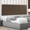 Ver imagem 2 de Cabeceira Painel Casal 1,40m Berlim Material Sintético Marrom Dal Poz Estofados