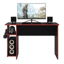 Ver imagem 3 de Mesa para Computador Escritório e Gamer 2 Prateleiras Escrivaninha Preto Vermelho - Qmovi