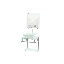 Gabinete de Vidro 40cm para Banheiro Cuba Quadrada Branco - DaHora - 2
