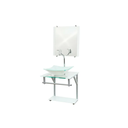 Ver imagem 2 de Gabinete de Vidro 40cm para Banheiro Cuba Quadrada Branco - Dahora