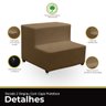 Escada Estofada Escadinha 2 Degraus para Maca Estetica Clinica Tatuagem Cílios Suede Luxo com Capa P - 5
