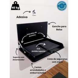 FRALDARIO TROCADOR H PRETO BEBE PAREDE - 3