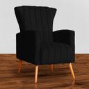 Ver imagem 7 de Kit 2 Poltronas Estofada Melinda Sala Recepção Suede:Preto/Liso