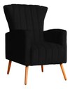Ver imagem 3 de Kit 2 Poltronas Estofada Melinda Sala Recepção Suede:Preto/Liso
