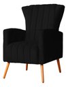Ver imagem 5 de Kit 2 Poltronas Estofada Melinda Sala Recepção Suede:Preto/Liso