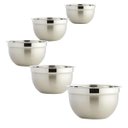 Ver imagem 1 de Kit 5 Tigelas Bowl Aço Inox 30, 28 , 26, 22 e 18cm Profissional Fundo Multiuso