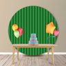 Painel Redondo em Jacquard Verde Listrado 1,20m - 1