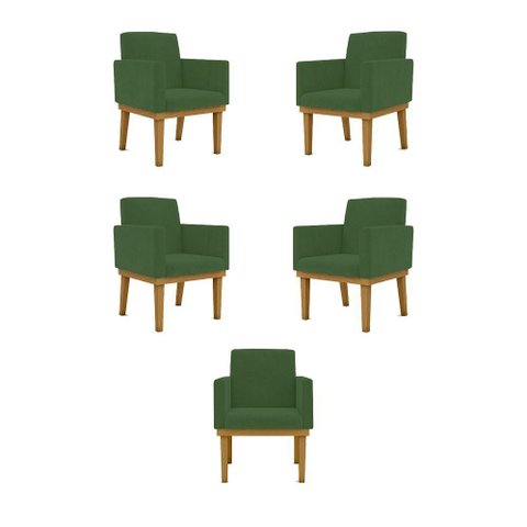Kit 05 Poltronas Decorativa Reforçada Balaqui Decor Cor:verde
