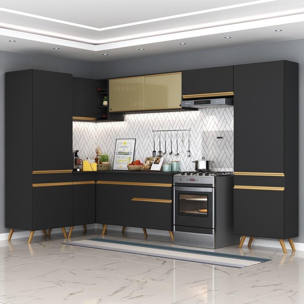 Cozinha Completa de Canto Veneza GB Multimóveis MP2055 com Armário e ...
