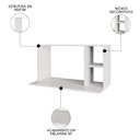 Ver imagem 3 de Suporte Micro-ondas Forno Armário Aéreo 80cm 2 Prateleiras Maya M24 Branco - Mpozenato