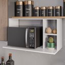 Ver imagem 2 de Suporte Micro-ondas Forno Armário Aéreo 80cm 2 Prateleiras Maya M24 Branco - Mpozenato