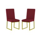 Ver imagem 1 de Kit 2 Cadeiras para Mesa de Jantar Base Industrial Dourado Balaqui Cor:marsala