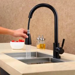 Torneira Cozinha Monocomando Gourmet Ducha Extensível Preta Cor:Preto - 3