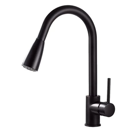 Torneira Cozinha Monocomando Gourmet Ducha Extensível Preta Cor:Preto