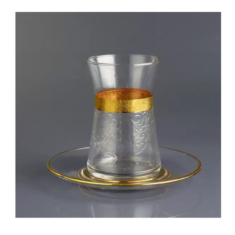 Xicaras de Cha Turca / Ottoman Ouro - 12 Peças