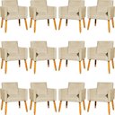 Ver imagem 1 de Kit 12 Poltronas Decorativa para Sala Nina Suede Cores Pé Palito 30cm Castanho - Suede