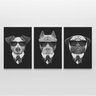 Quadro de Cachorro Estilo Máfia - Kit 3 Telas Estampado - 1