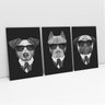 Quadro de Cachorro Estilo Máfia - Kit 3 Telas Estampado - 2