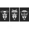 Quadro de Cachorro Estilo Máfia - Kit 3 Telas Estampado - 3