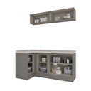 Ver imagem 4 de Kit 5 Peças para Lavanderia Modulada MDF com Tampo Emily Espresso Móveis Cinza
